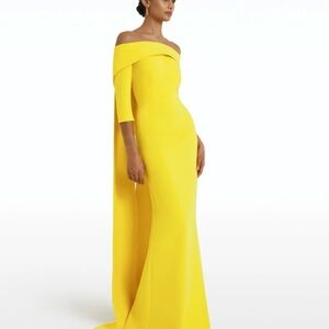 European Off the Shoulder Train Dress